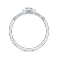 Natural Diamond Halo Engagement Ring with Split Shank