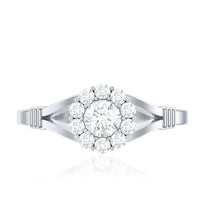Natural Diamond Halo Engagement Ring with Split Shank
