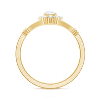 Natural Diamond Halo Engagement Ring with Split Shank