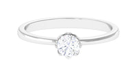 Natural Diamond Solitaire Promise Ring For Women