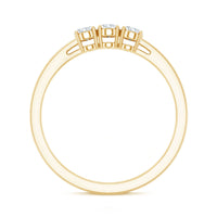 Lab Grown Oval Diamond 3 Stone Engagement Ring