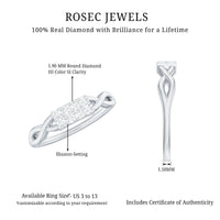 Contemporary Diamond Engagement Ring with Infinity Shank