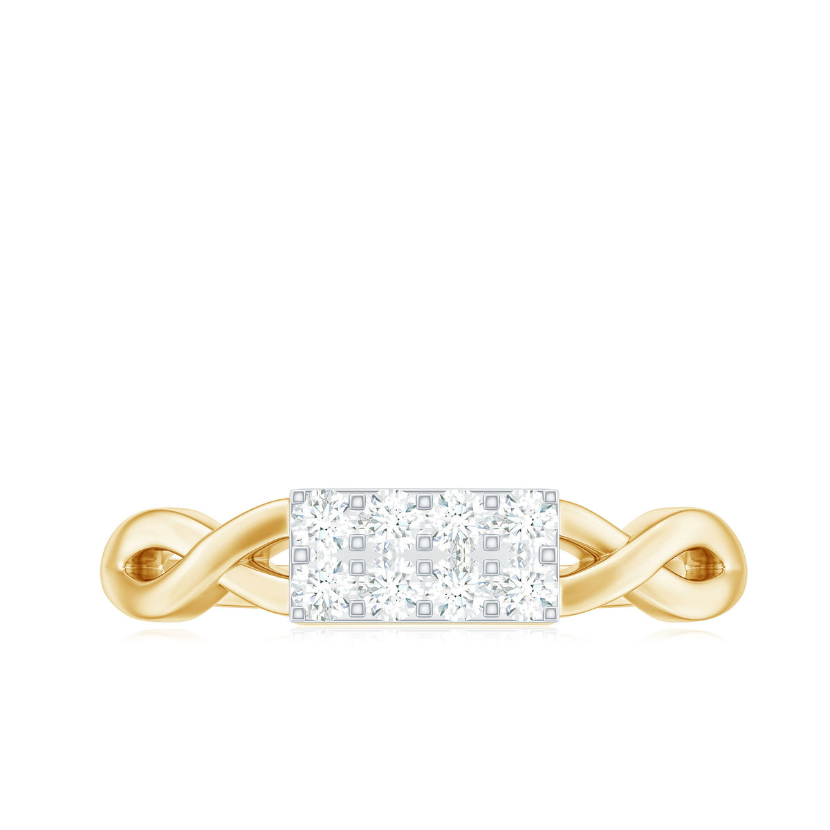 Contemporary Diamond Engagement Ring with Infinity Shank