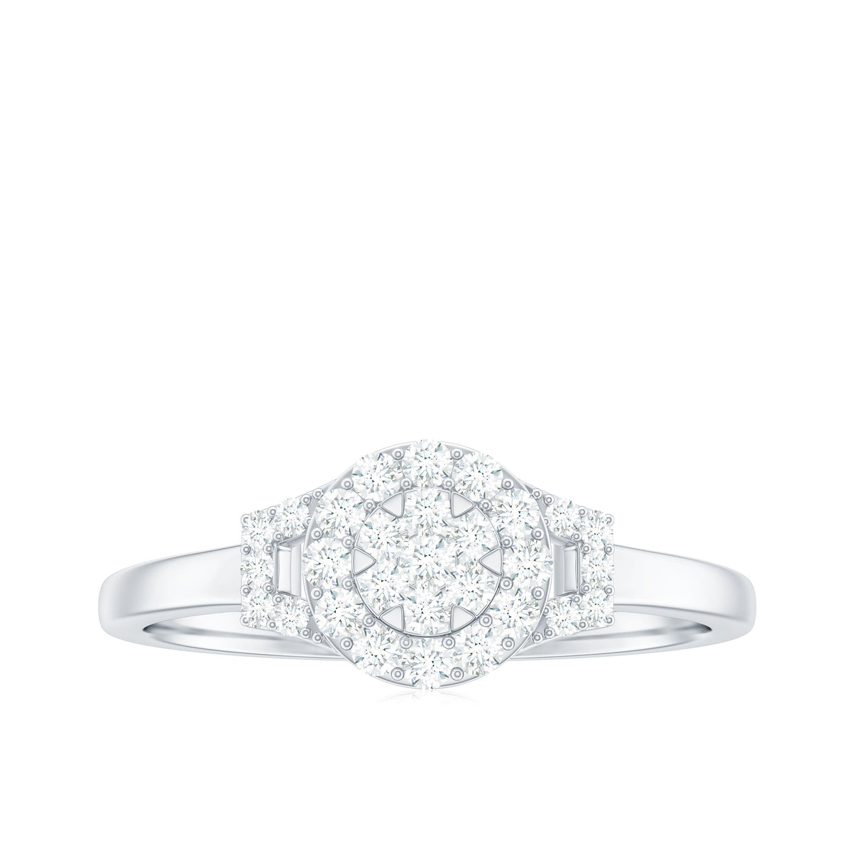 Real Diamond Engagement Ring with Halo