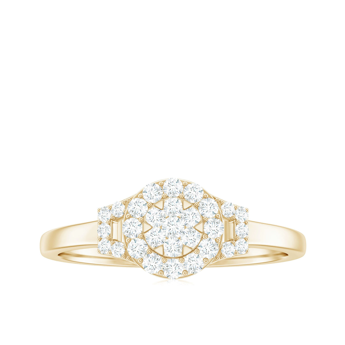 Real Diamond Engagement Ring with Halo