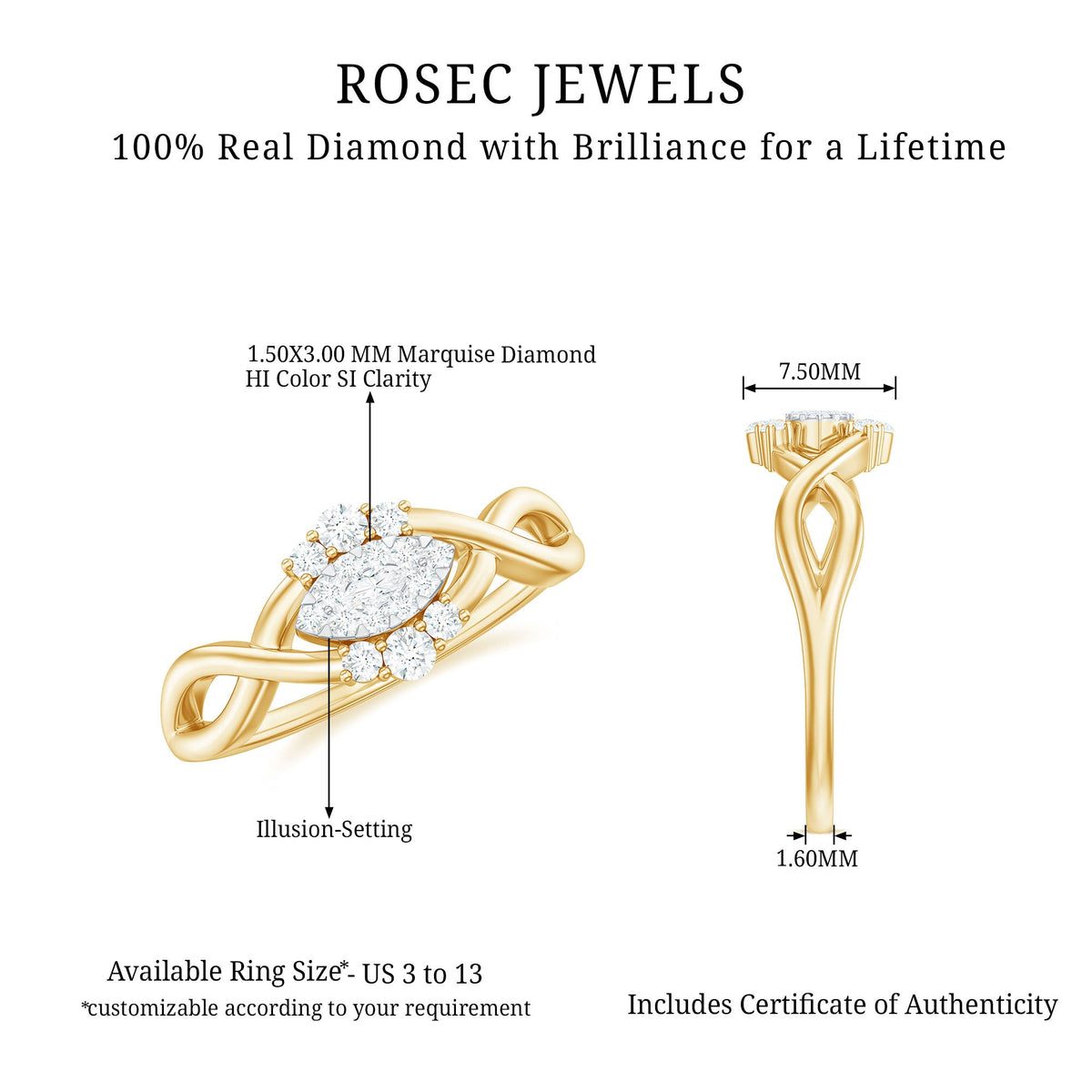 Certified Diamond Infinity Promise Ring