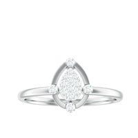 Natural Pear Shaped Diamond Cluster Engagement Ring