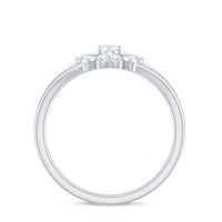 Natural Diamond Flower Engagement Ring in Illusion Set