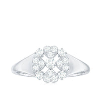 Natural Diamond Flower Engagement Ring in Illusion Set