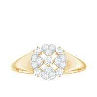 Natural Diamond Flower Engagement Ring in Illusion Set