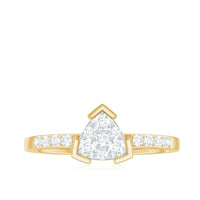 Minimal Diamond Triangular Engagement Ring