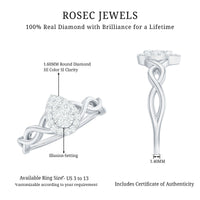 Illusion Set Round Diamond Crossover Engagement Ring
