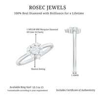 Minimal Diamond Heart Promise Ring for Valentines Day