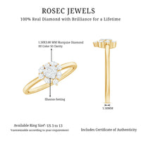Minimal Diamond Heart Promise Ring for Valentines Day