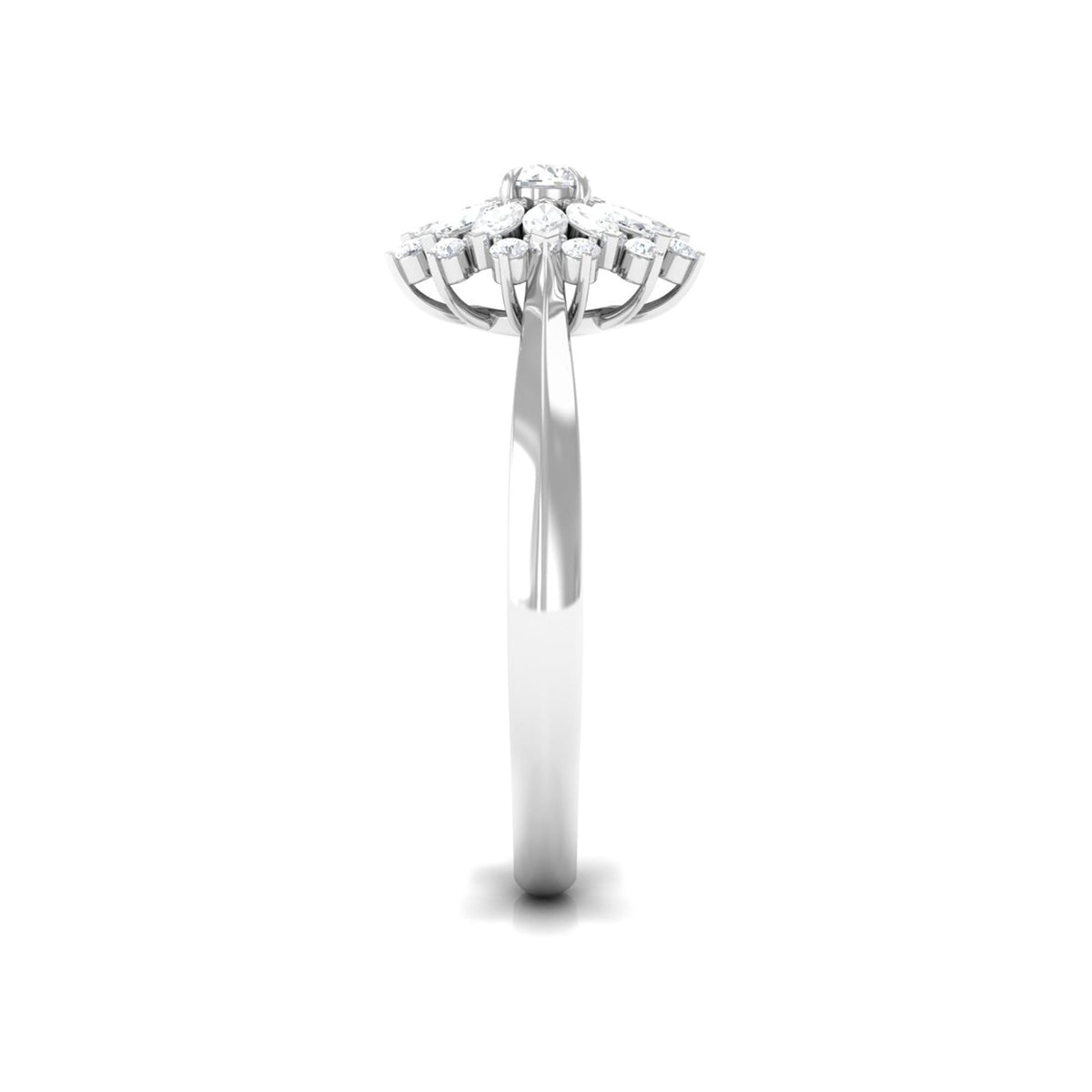 Certified Real Diamond Flower Engagement Ring