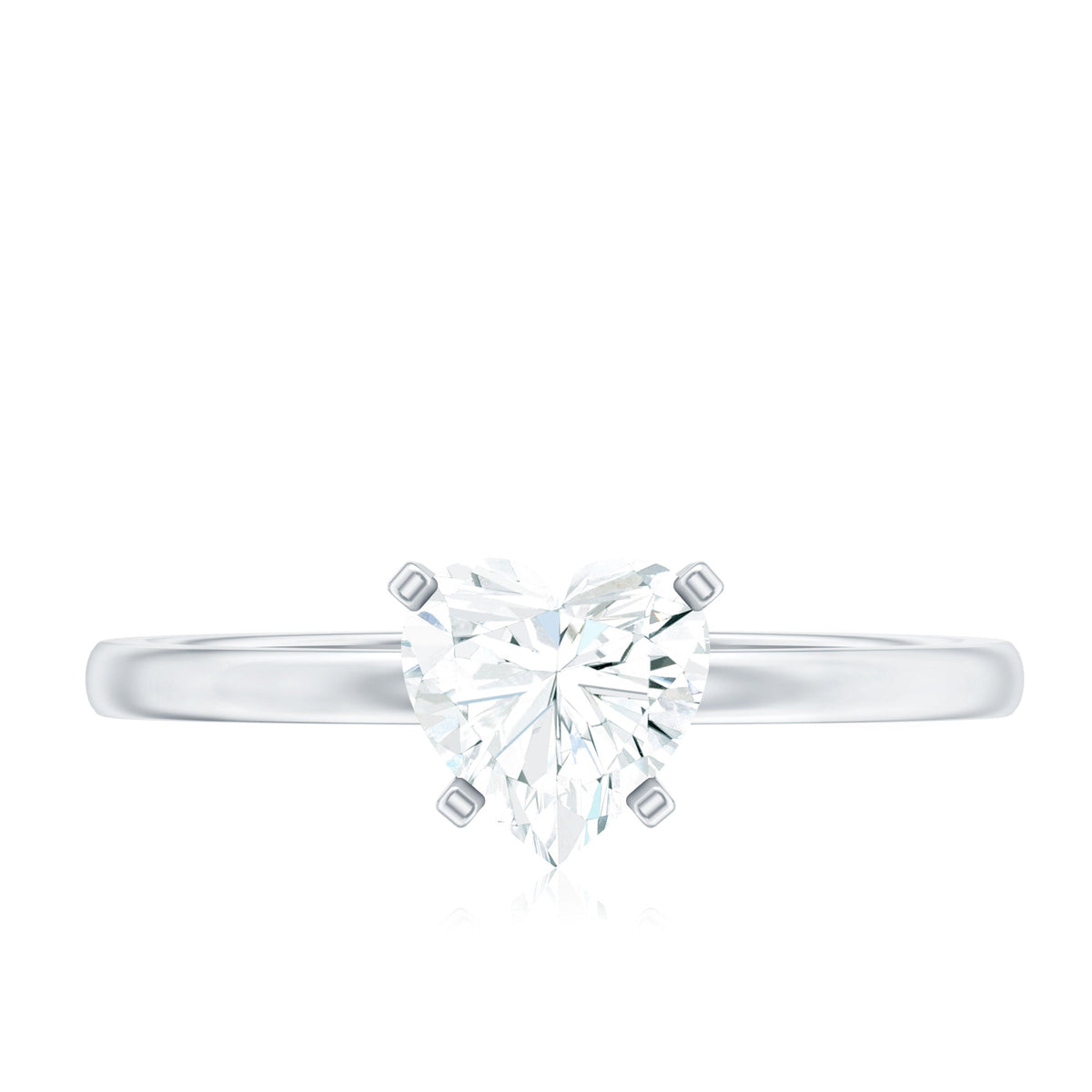 1 CT Heart Shape Certified Moissanite Engagement Ring