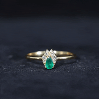 Womens Emerald and Diamond Promise Ring for Her