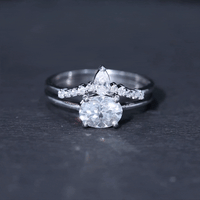Certified 6X8 MM Oval Lab Grown Diamond Engagement Ring With Enhancer