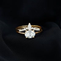 Certified 6X8 MM Oval Lab Grown Diamond Engagement Ring With Enhancer