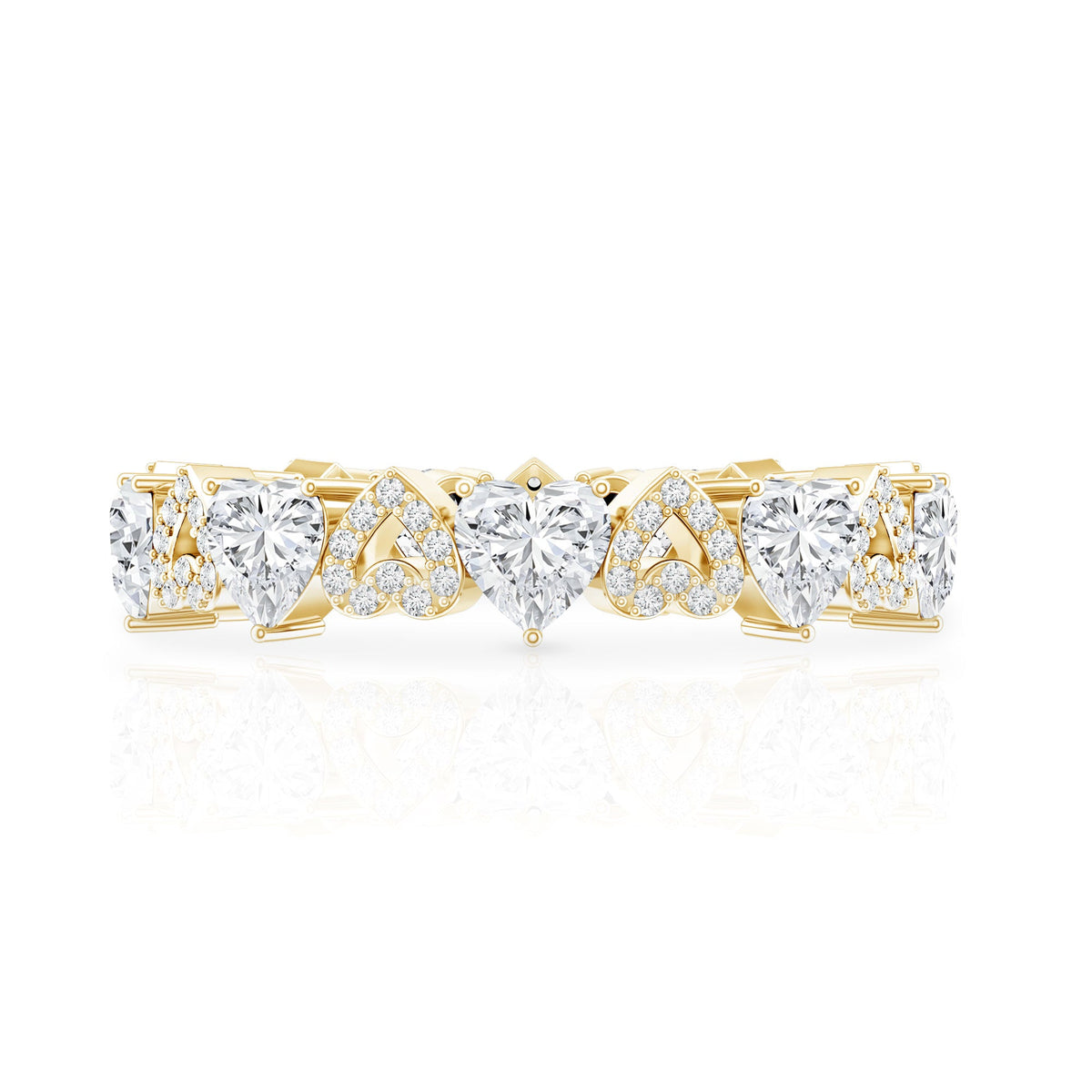 Certified Lab Grown Diamond Heart Wedding Band