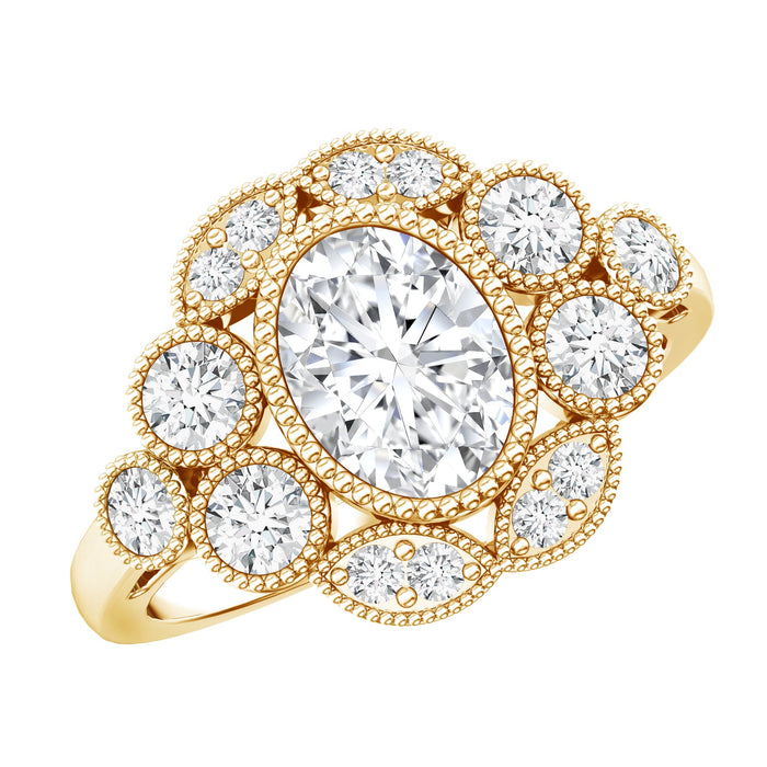 Oval lab-grown diamond engagement ring by Rosec Jewels featuring a sparkling certified diamond set in a elegant ring setting.