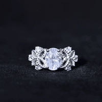6X8mm Oval Lab Grown Diamond Flower Engagement Ring