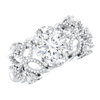6X8mm Oval Lab Grown Diamond Flower Engagement Ring