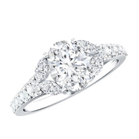 Certified 1 Carat Oval Lab Grown Diamond Engagement Ring With Side Stones