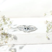 Certified 1 Carat Oval Lab Grown Diamond Engagement Ring With Side Stones