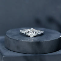 Certified 1 Carat Oval Lab Grown Diamond Engagement Ring With Side Stones