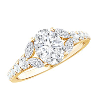 Certified 1 Carat Oval Lab Grown Diamond Engagement Ring With Side Stones