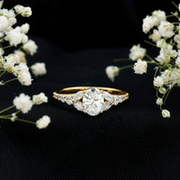 Certified 1 Carat Oval Lab Grown Diamond Engagement Ring With Side Stones