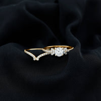 Certified 6 MM Cushion Lab Grown Diamond Engagement Ring with Wedding Band