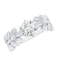 6 MM Lab Grown Diamond Nature Inspired Engagement Ring