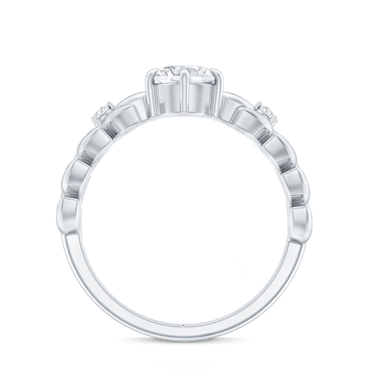 6 MM Lab Grown Diamond Nature Inspired Engagement Ring