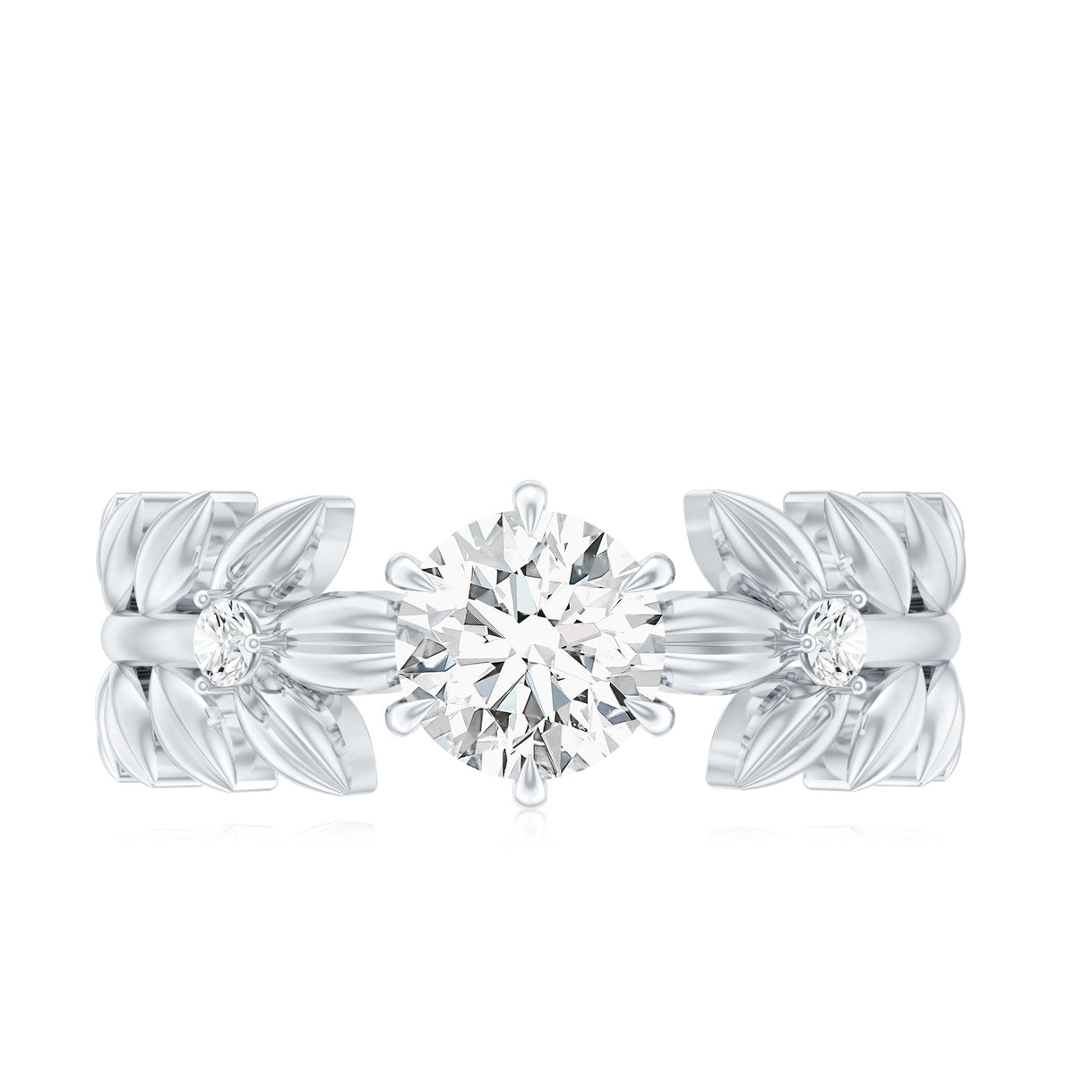 6 MM Lab Grown Diamond Nature Inspired Engagement Ring