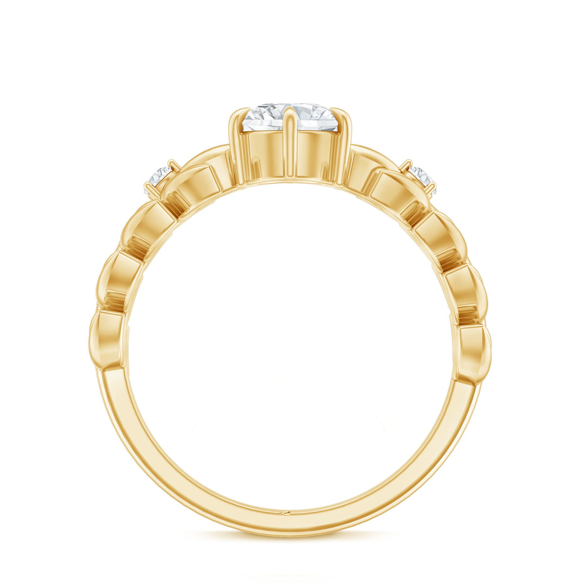 6 MM Lab Grown Diamond Nature Inspired Engagement Ring