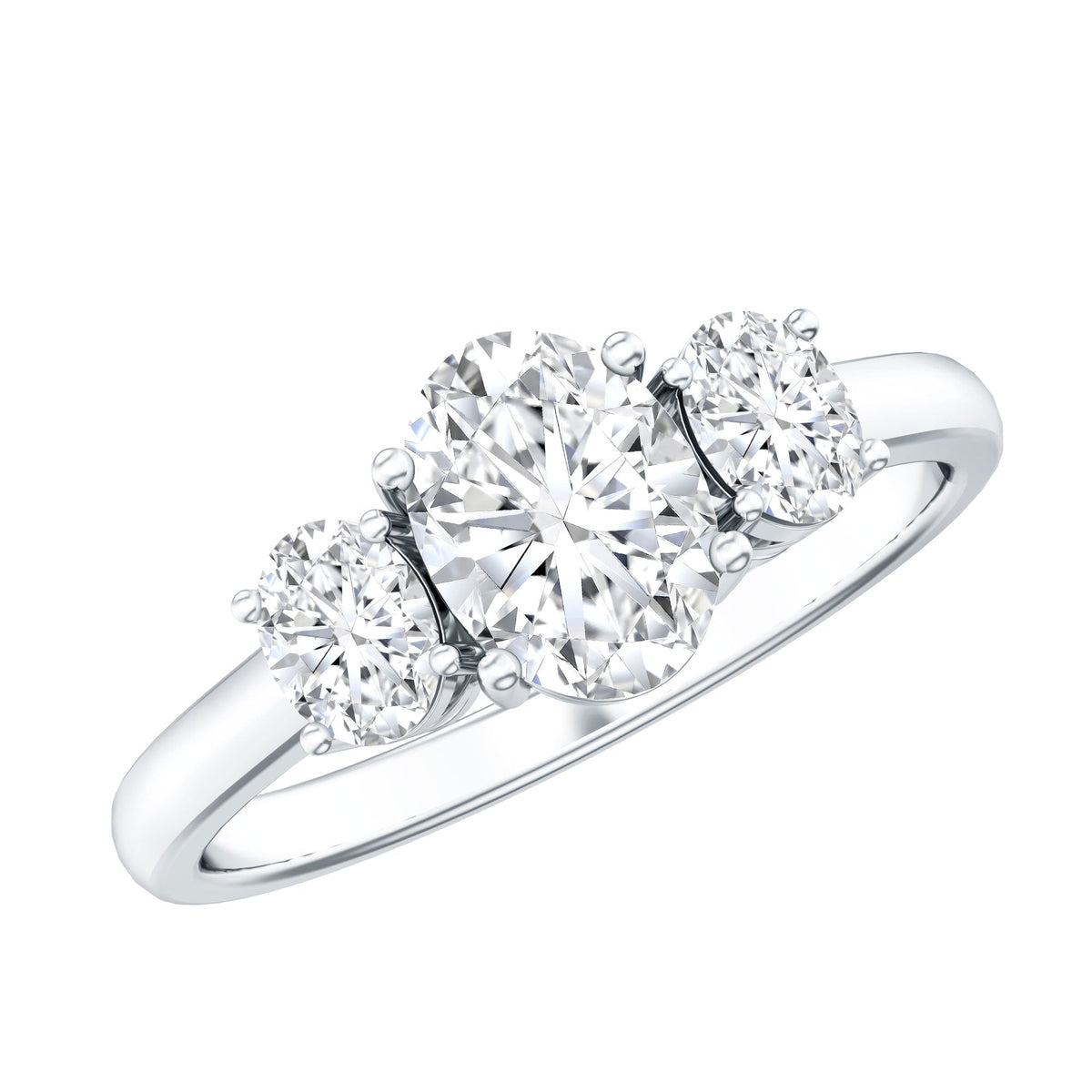 Certified Lab Grown Diamond 3 Stone Engagement Ring For Women