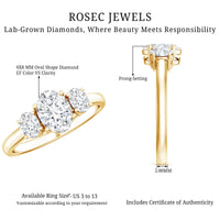Certified Lab Grown Diamond 3 Stone Engagement Ring For Women