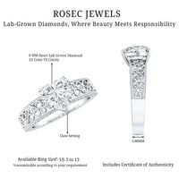2 Carat Lab Grown Diamond Heart Engagement Ring