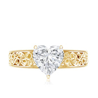 2 Carat Lab Grown Diamond Heart Engagement Ring