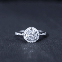 Certified 7 MM Lab Grown Diamond Halo Engagement Ring