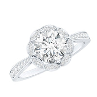 Certified 7 MM Lab Grown Diamond Halo Engagement Ring