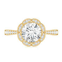 Certified 7 MM Lab Grown Diamond Halo Engagement Ring