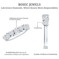 Certified Lab Heart Shaped Diamond Half Eternity Ring