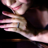 Certified Lab Heart Shaped Diamond Half Eternity Ring