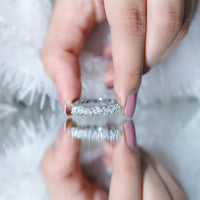 Certified Lab Heart Shaped Diamond Half Eternity Ring