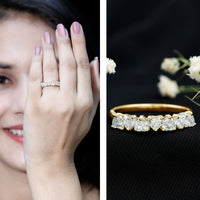 Certified Lab Heart Shaped Diamond Half Eternity Ring