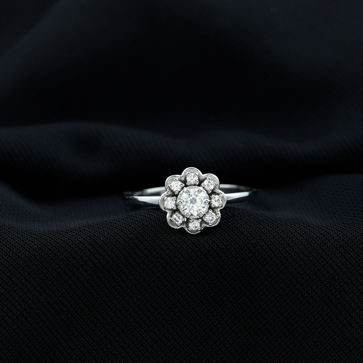 Certified Lab Grown Diamond Flower Promise Ring For Women