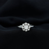 Certified Lab Grown Diamond Flower Promise Ring For Women